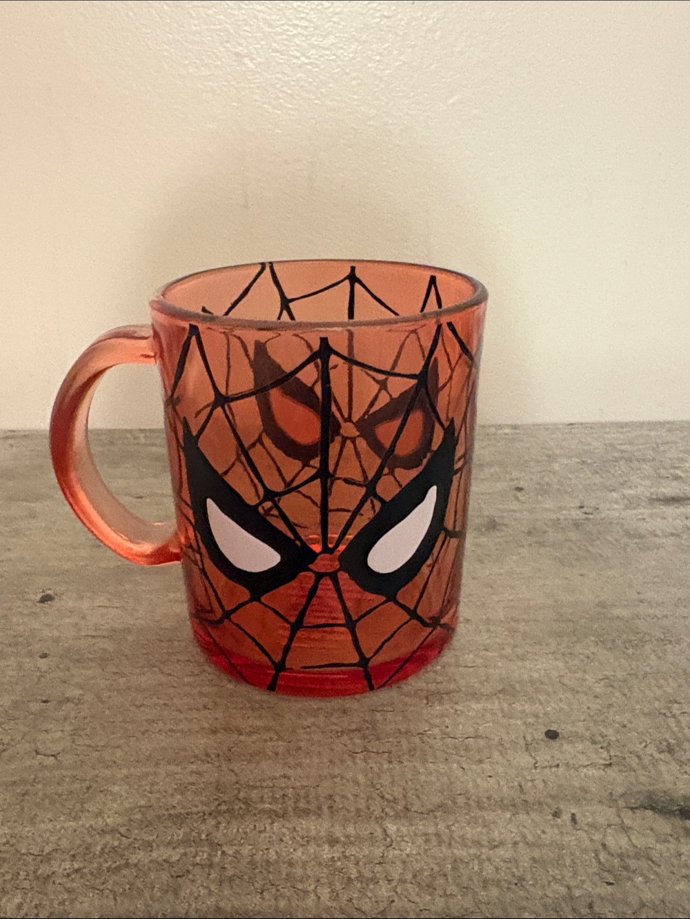 Never Used Spider Man Red Glass 17.5 Oz. Mug